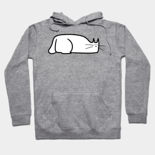 Long Rectangular White Cat Hoodie